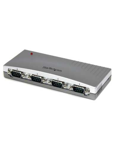 StarTech.com Hub Concentrador USB a 4 Puertos Serie RS232 - Ladrón Serie DB9 - Adaptador USB a Serie
