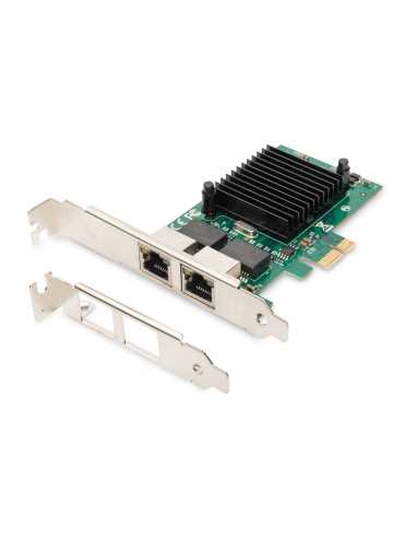 Digitus 2 Port Gigabit Ethernet Netzwerkkarte, RJ45, PCI Express, Intel Chipsatz