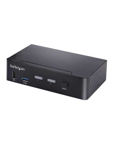 StarTech.com 2 Port USB C KVM Switch, KVM Umschalter mit 4K 60Hz DisplayPort UHD HDR Video, Thunderbolt 3 4 und USB C DP Alt